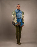 Denim & Camo Cropped Jacket - Size Small/Medium