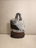 Genuine Leather/Denim Patchwork Shopper